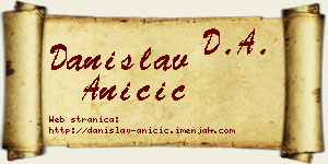 Danislav Aničić vizit kartica